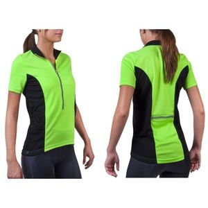 AERO TECH DESIGNS Women’s Specific Cycling Jersey - GREEN/BLACK - Size M